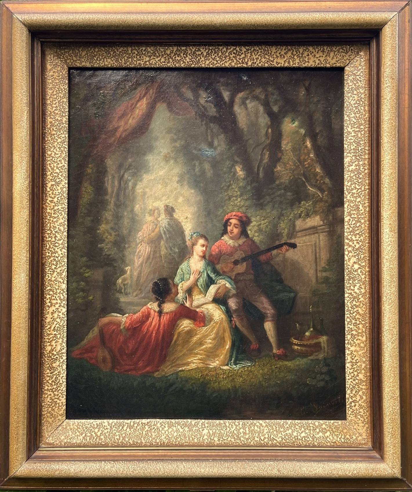 Romantic Park Scene by the French Artist Eliza Joinville (XIX) 